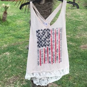American flag and lace tank!